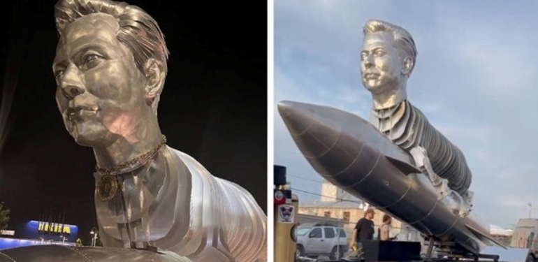 Elon Musk’ın 12 ton ağırlığında metal heykeli yapıldı