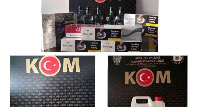 Ardahan’da kaçak sigara ve içki operasyonu
