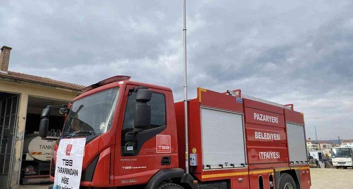 Pazaryeri Belediyesi’ne tam donanımlı itfaiye hibe edildi