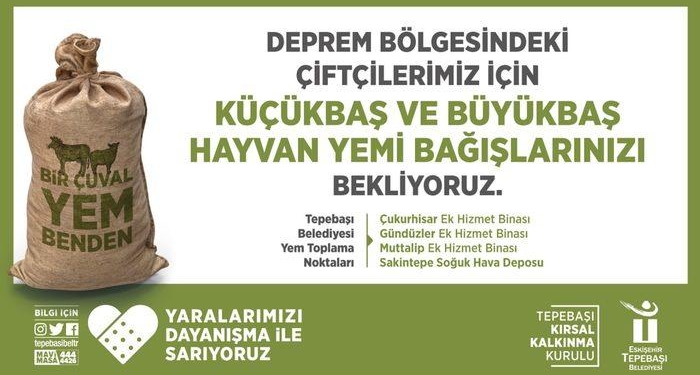 Tepebaşı’ndan ‘bir çuval yem benden’ kampanyası