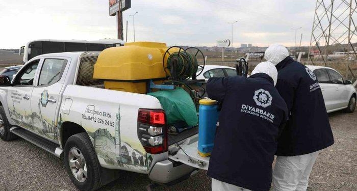 Diyarbakır’da çadır kent dezenfekte edildi