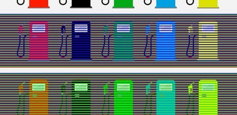 Sadece yüksek IQ’lular çözebiliyor: Görselde kaç farklı renkte benzin pompası var?