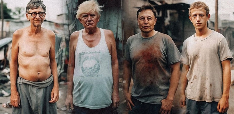 Yapay zeka yanıtladı: Ünlü milyarderler yoksul olsaydı nasıl görünürdü?