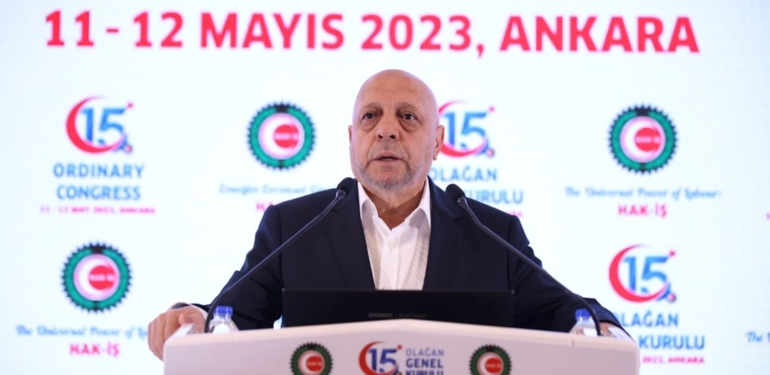 Mahmut Arslan yeniden HAK-İŞ Genel Başkanlığına seçildi